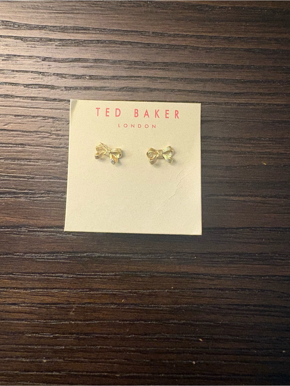 NEW Ted Baker Gold Bow Stud Earrings
